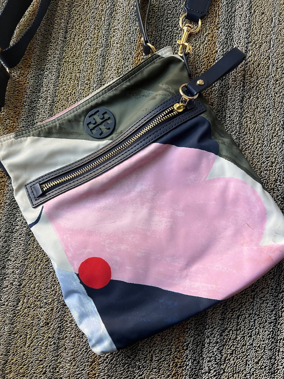 TORY BURCH Crossbody Nylon TILDA Bag White Yellow Nav… Gem