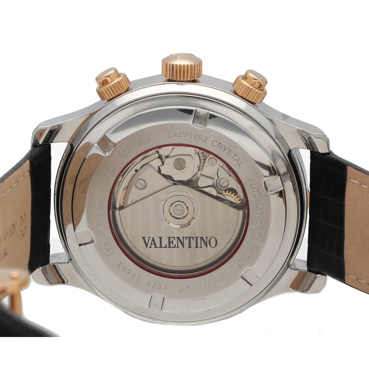 Valentino Homme V41 Chrono Rose Gold Steel 45 mm Leather Automatic