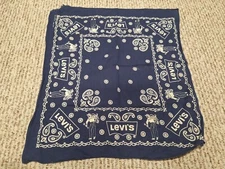 LEVI'S Vintage Blue BANDANA WASH FAST ALL COTTON Paisley COWBOY Western