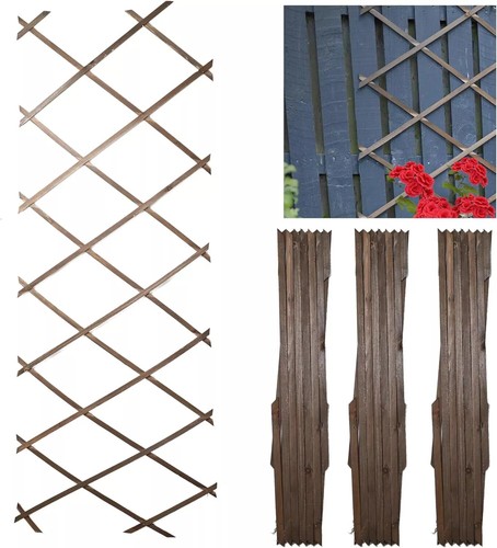 Wooden Trellis Pack of 3 Expandable Garden Wall For Climbing Plants - Picture 11 of 13