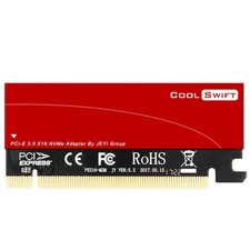 M.2 NVMe SSD to PCIE 4.0 3.0 X16 Adapter Card With Heatsink Case RED