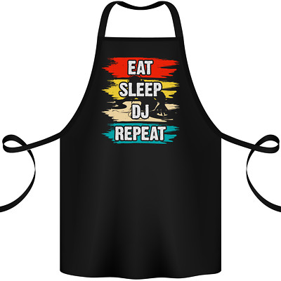 Eat Sleep DJ Repeat DJing Musik Baumwolle Schürze 100% Bio