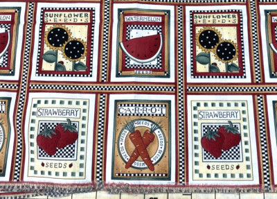 Mumms The Word Debbie Mumm Seed Packet Theme Cotton Fabric 3/4 Y#12