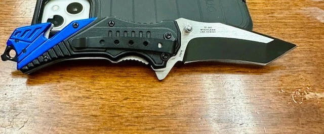 Тактический многофункциональный складной нож 8 дюймов с ПРУЖИННОЙ ПОДДЕРЖКОЙ ПОЛИЦИИ - Изображение 3 из 4