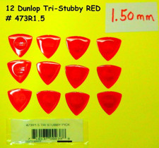 Dunlop Tri Stubby Guitar or Bass Picks 1.5mm RED 12-picks in this pack