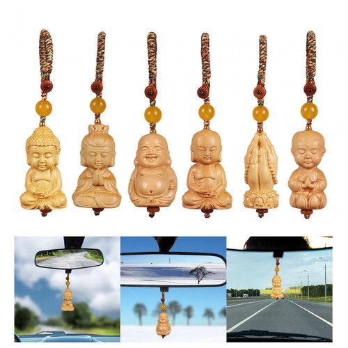 3 Porte-Clés Bouddha En Bois De Pêcher – Pendentif Porte-Bonheur, Cadeau Spiritualité – Taille 44x24x18 Mm