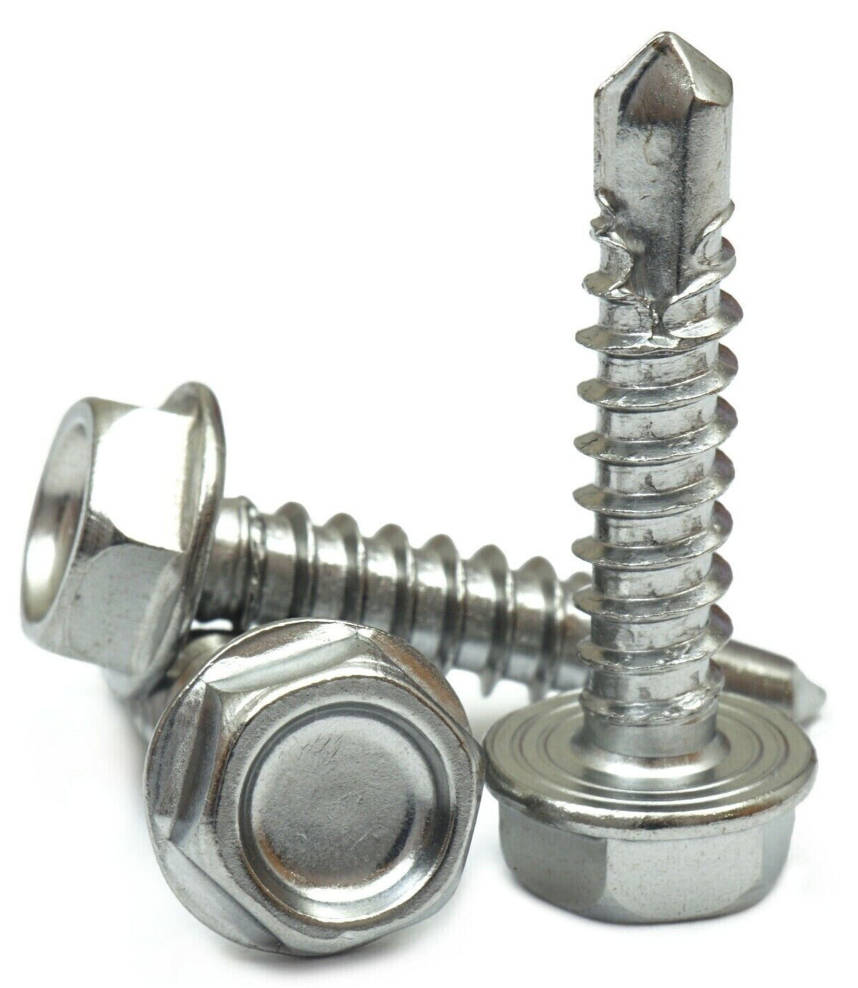 200 Pcs Self Drilling /Tapping Sheet Metal Screws Hex-Washer Head Assortment SAE