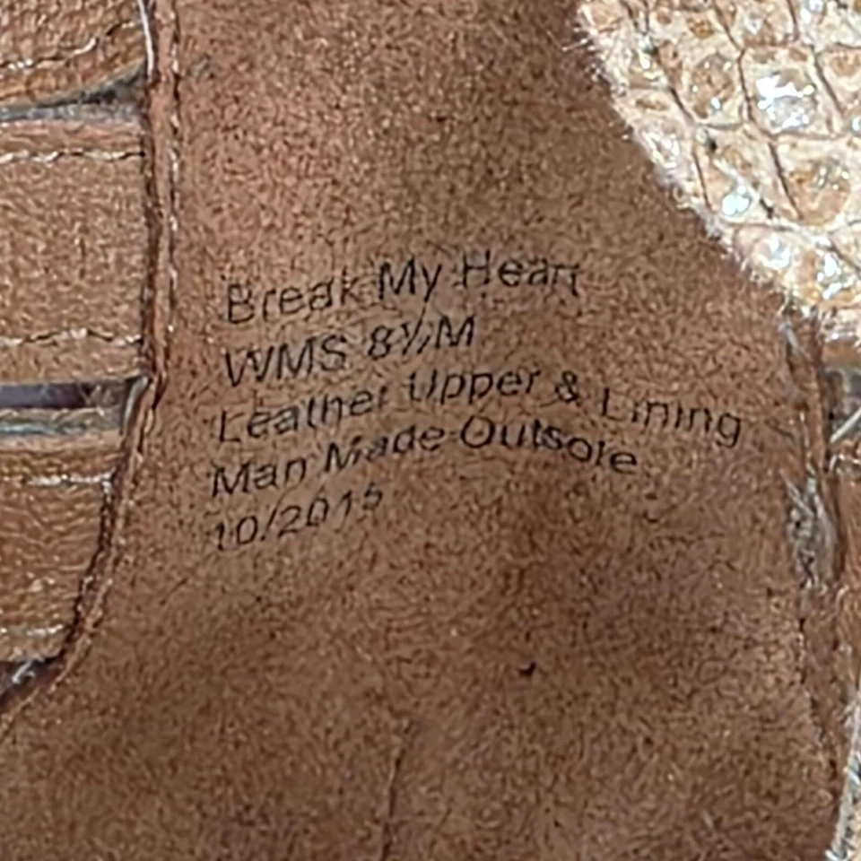 Gentle Souls Kenneth Cole Break My Heart Sandals 8.5 M Gold Leather Gladiator - Image 2 of 4