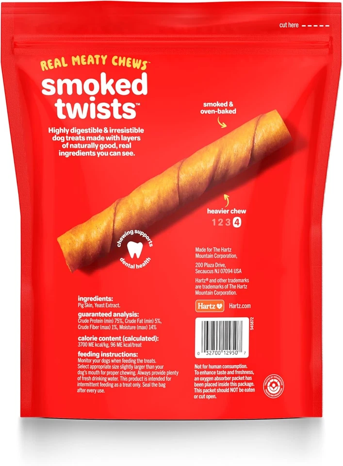 Hartz Oinkies Smoked Twists with Naturally Smoked Pork Rawhide 40 Count - Image 3 of 4