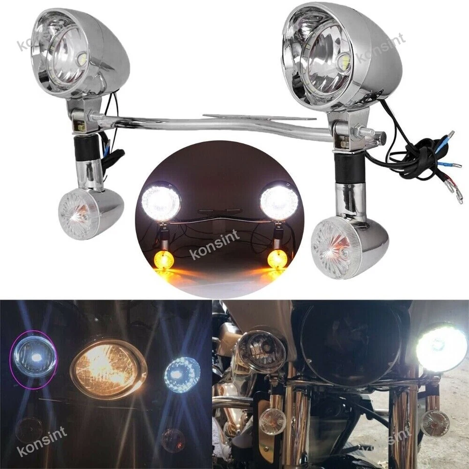 For Honda Shadow ACE 750 1100 VT1100C Fog Passing Turn Signals Light Bar Kit Foto 3 de 4