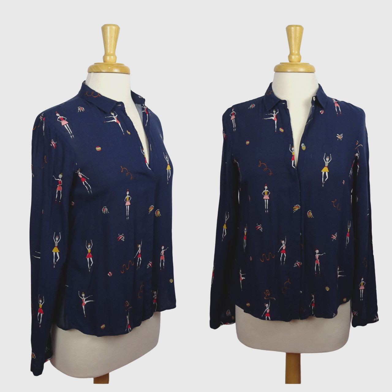 ZARA BASIC Button-Up Top Blouse Dancer Ballet Bal… - image 1