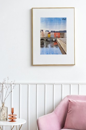 Copenhagen Painting Cityscape Painting Original Art City Art Watercolor Painting - Picture 2 of 5