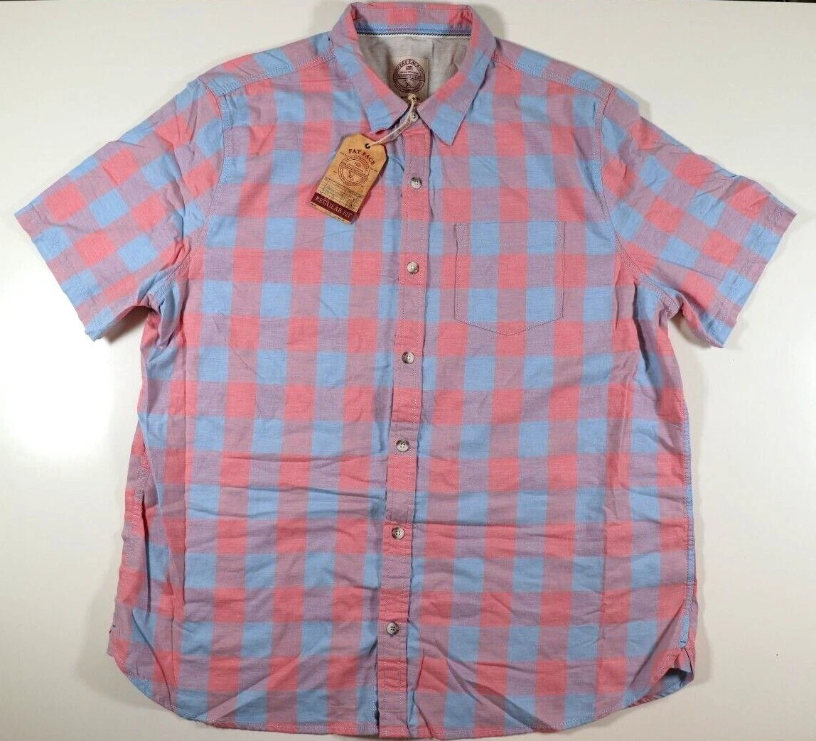 FAT FACE WARREN CHECK COTTON SHORT SLEEVE SHIRT - PINK BLUE 974537 - MEN 2XL 4XL
Opens in a new wind