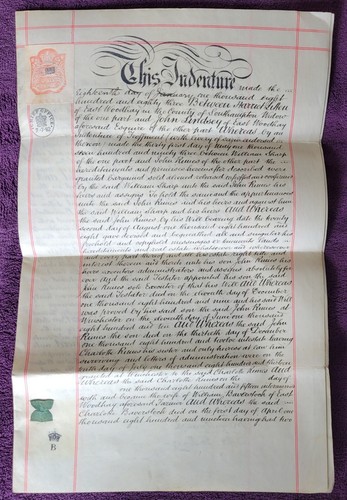 1883 Vellum Conveyance East Woodhay Hampshire Cottage & Garden Litten to Lindsey - 第 2/4 張圖片