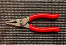 SNAP ON Tools USA NEW RED 5" Soft Grip Mini Long Nose Slip Joint Pliers LN44BCF