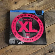 D'Addario EXL170-5 Nickel Wound 5-String Electric Bass Guitar Strings - Long