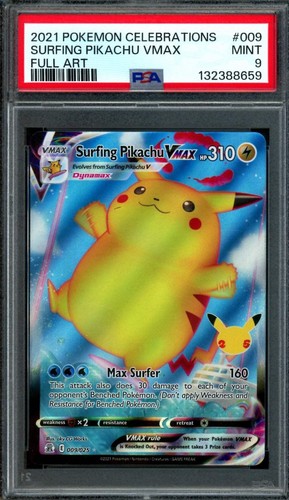 Surfing Pikachu VMAX graded PSA 9 for sale on eBay