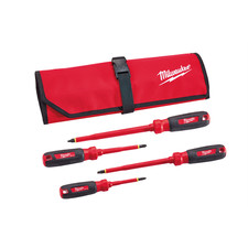 For Milwaukee 48-22-2204 4 PC 1000V Insulated Screwdriver Set w/ Roll Pouch