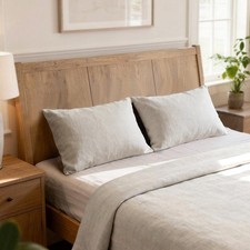 100 Linen Pillowcases 20 x 26 Inches - Natural Washed Flax Pillowcase - Brea...