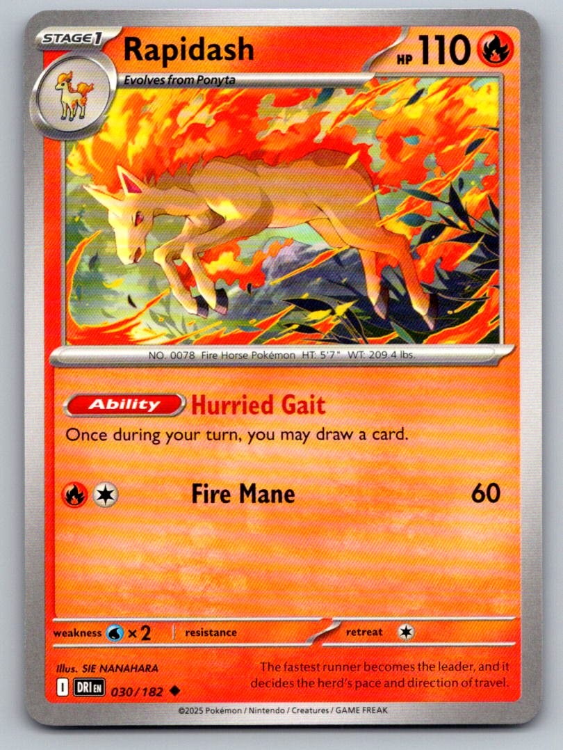 Rapidash 030/182 Uncommon Destined Rivals Pokemon Near Mint