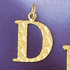 Initial D Charm Pendant 14k Gold 1 Gram 
