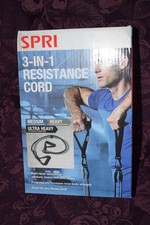 SPRI 3-IN-1 Resistance Cord/Tubes Medium Heavy Ultra Heavy Workout Sport Bands