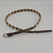 Morris Moskowitz Vintage 80  s Tri Color Metal Chain Thin Leather Belt Women S