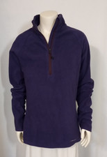WOMEN'S MEDIUM EDDIE BAUER BLUE 1/4 ZIP FIRST ASSENT ARM POCKET FLEECE PULLOVER