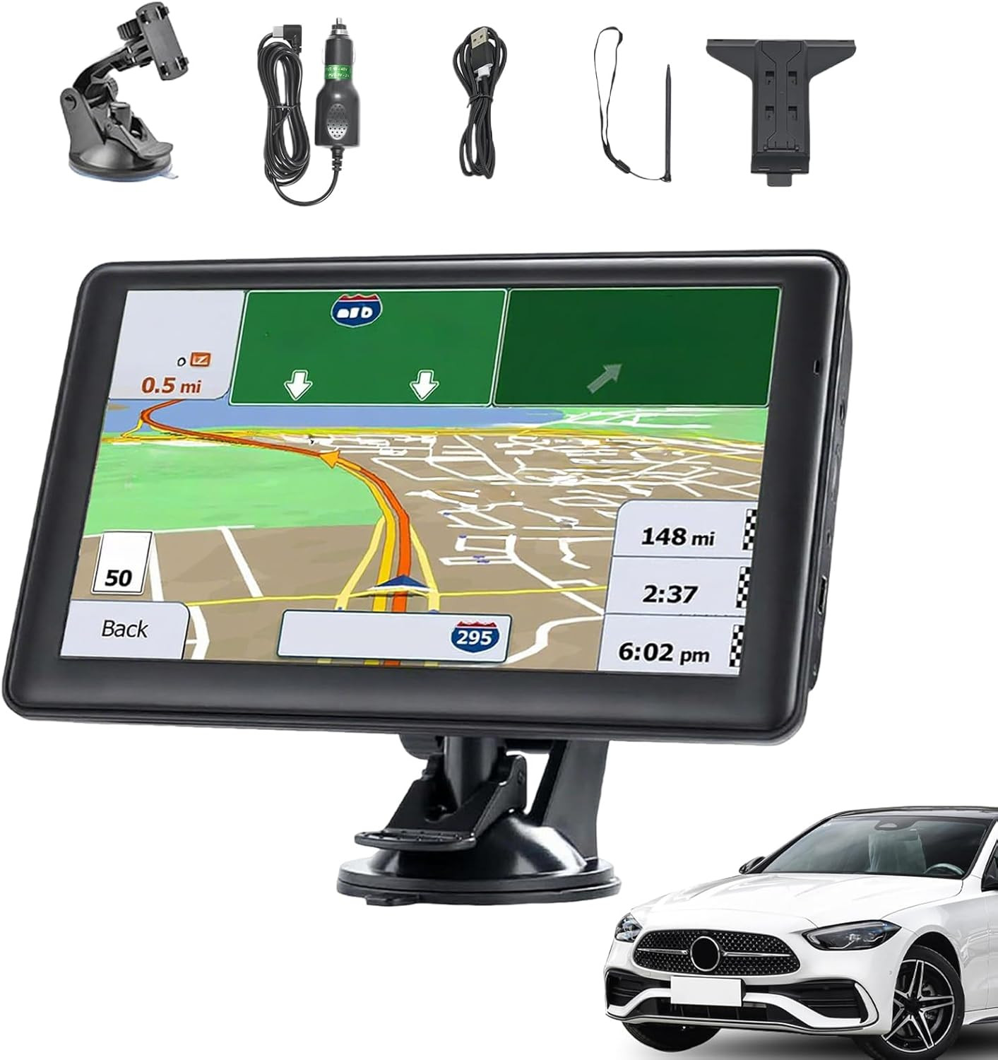 GPS de voiture grand écran tactile 7" pour voyages en famille