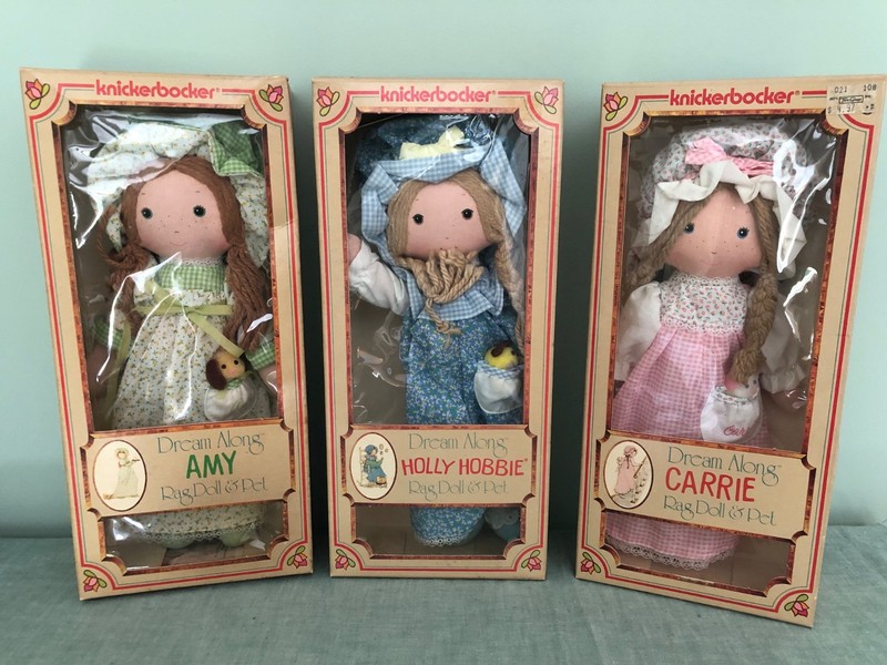1977 Hollie Hobbie Amy Carrie Dream Along Dolls with Pocket Pets 12" in Boxes