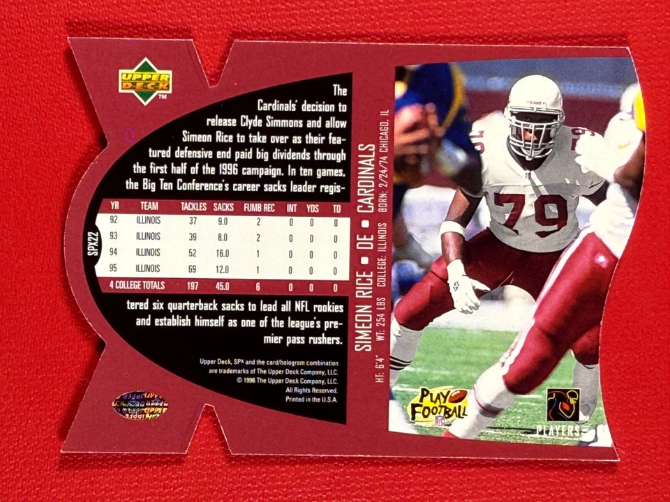 1997 SPx Simeon Rice #SPX22 - Image 2 of 2