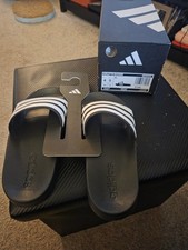 adidas Adilette Shower Slide Sandals Black/White Rubber US 4 GZ5922