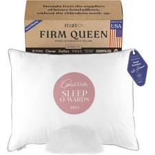 FluffCo Down Alternative Pillow - Standard Firm - White