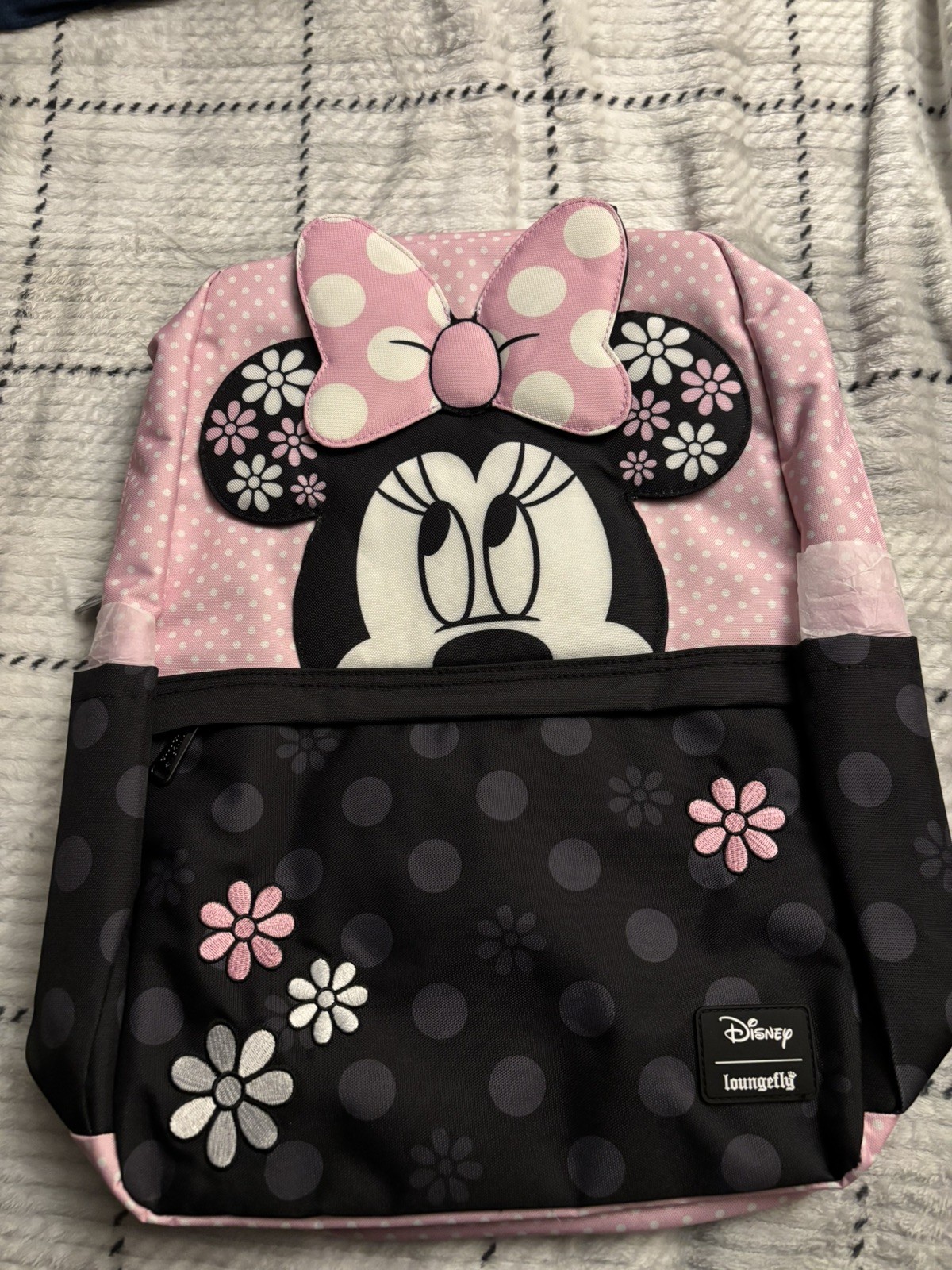 Loungefly Disney Minnie Mouse Floral Rock The Dots Nylon Full-Size Backpack