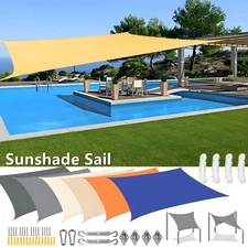 Waterproof Sun Shade Sail Canopy Rectangle Uv Block Sun Shelter for Outdoor Gard