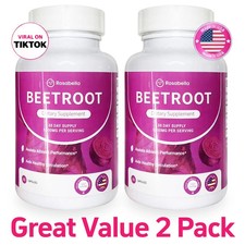 2Pcs Organic Rosabella Beet Root Natural Energy Boost Blood Pressure 60 Capsules