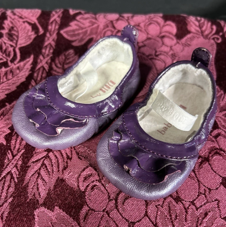 BABY BLOCH Niñas Zapatillas de Ballet Zapatos Púrpura con Volantes 0-3 meses en Caja Usadas Foto 4 de 4
