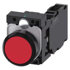 Siemens 3Su1100-0Ab20-1Fa0 Push Button, 22Mm, Red, Plastic Bezel