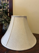 10.75" tall Linen Bell Shape Lamp Shade 7" diam top 17" diam base Sand beige