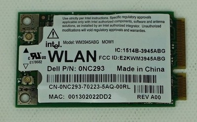 Dell (Intel WM3945ABG) Pro 3945 Wireless Mini Card - 802.11 a/b/g - PCI NC293