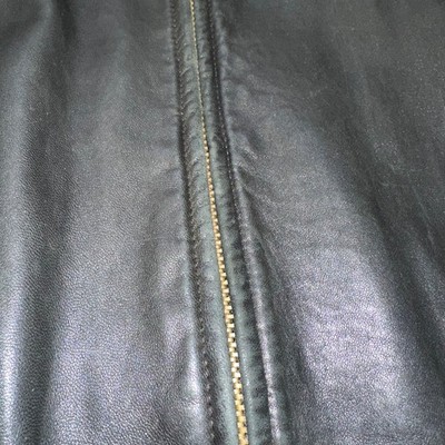 Polo Ralph Lauren Men's Black Plaid Lined Leather Jacket XXL 90s