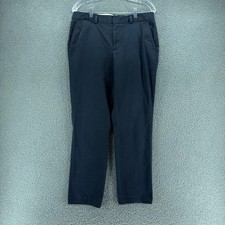 Lands End Pants Women 10 Straight Leg Fit 2 Stretch Navy Blue Chinos Work Career