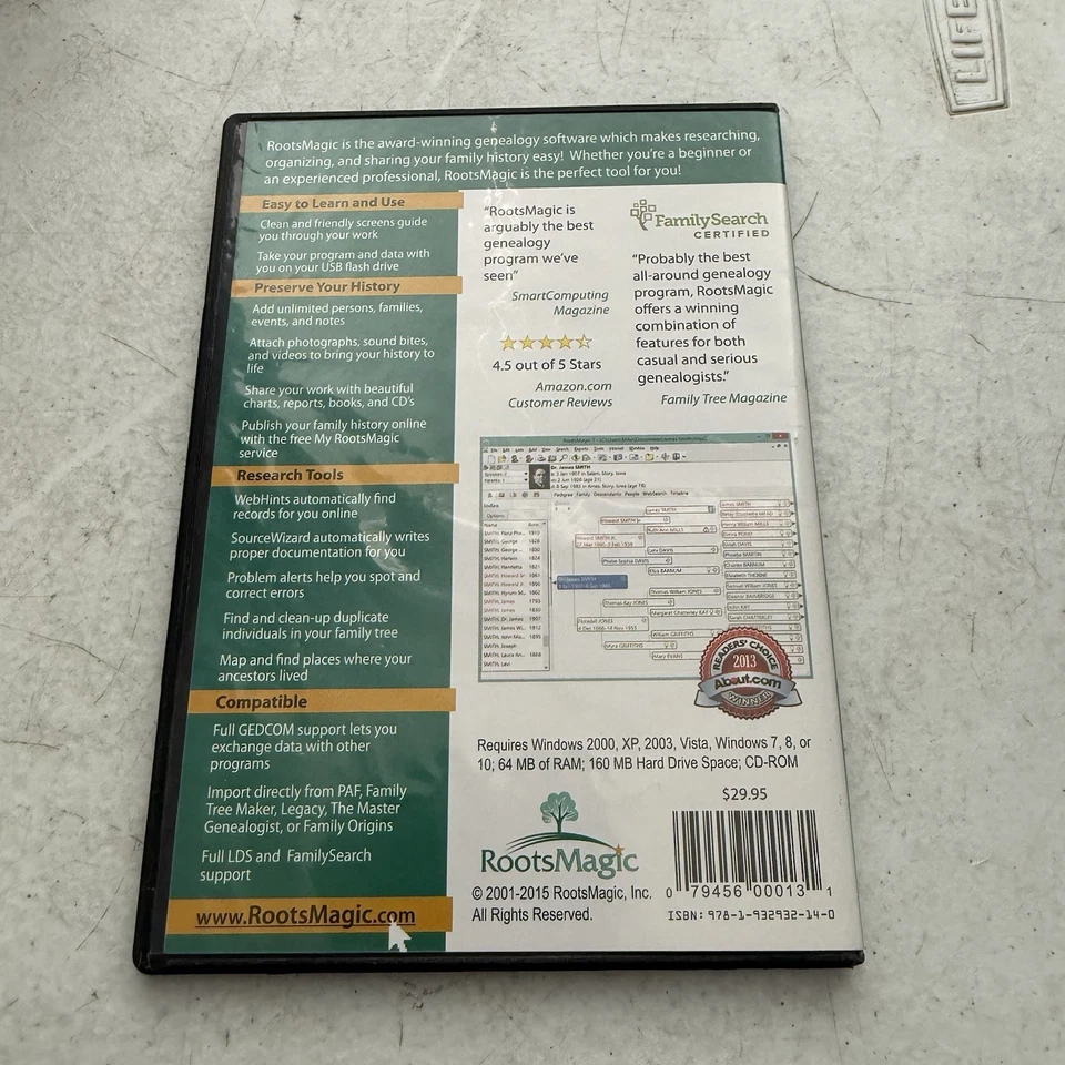 RootsMagic 7 Family Tree Genealogy CD Roots Magic 2015 - Image 2 of 2