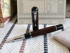 Montegrappa Mia Carissima Ebanite Safty Collirio 18K Penna Stilografica Rosso Mattone
