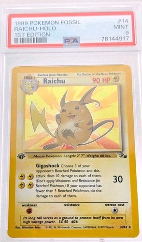 Raichu (1st Edition) graded PSA 9 for sale on eBay