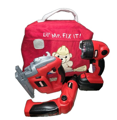 #ad Sears My First Craftsman Power Tools Toys W Soft Mr. Lil#x27; Fix It Tool Bag Works $24.89