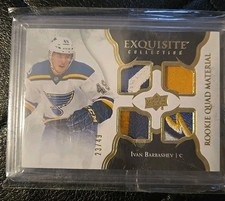 2017-18 UD Exquisite Collection Ivan Barbashev Rookie Quad Materials 4 Clr Patch