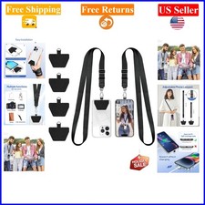 2 Pack Black Nylon Adjustable Phone Lanyards for Smartphones  Keys