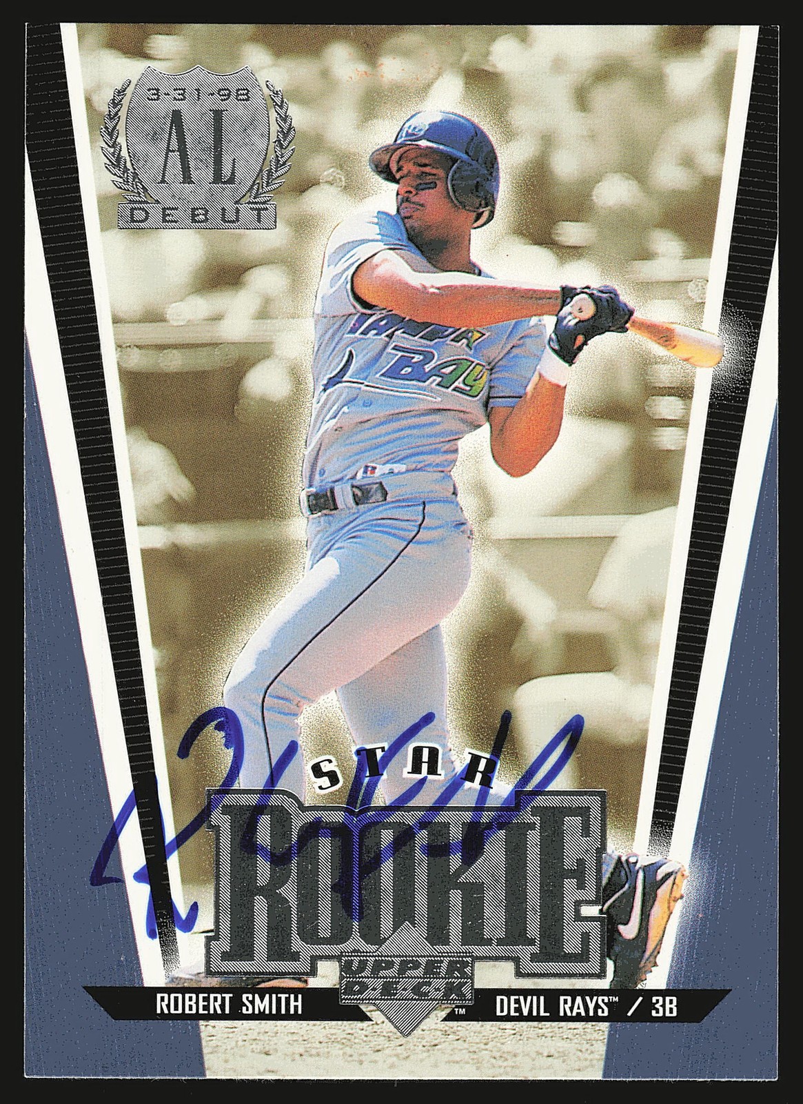 1999 Upper Deck #6 Robert Smith Star Rookie, In Person Autograph, B10