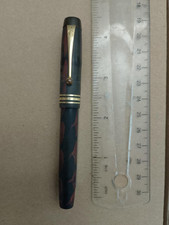 Vintage Conway Stewart Dinkie Marbled Brown/Black Fountain Pen c.1950's